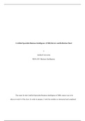 JM wk6 final project.docx    Certified Specialist Business Intelligence (CSBI) Review and Reflection Final  J  Ashford University  MHA 605: Business Intelligence  The exam for the Certified Specialist Business Intelligence (CSBI) course was to be taken at