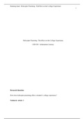 GEN103 Week 3 Assignment CH.docx    Helicopter Parenting: TheAffect on the College Experience  GEN103:  Information Literacy  Research Question:  How does helicopter parenting affect a students college experience?  Scholarly Article 1  Reference:  Wenze, 