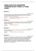 NURS 6521N-55 ADVANCED PHARMACOLOGY WEEK 11 FINAL EXAM. QUESTIONS AND VERIFIED ANSWERS.