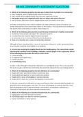 NR 443 COMMUNITY ASSESSMENT QUESTIONS | GRADED A