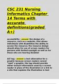 CSC 231 Nursing Informatics Chapter 14 Terms with accurate definitions(graded A+).