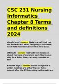 CSC 231 Nursing Informatics Chapter 8 Terms and definitions 2024