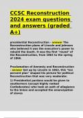 CCSC Reconstruction 2024 exam questions and answers (graded A+).