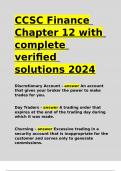 CCSC Finance Chapter 12 with complete verified solutions 2024.