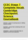 CCSC Stage 7 Complete Vocab Cambridge Checkpoint Science Coursebook.