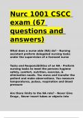 Nurc 1001 CSCC exam (67 questions and answers)