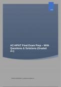 AC-HPAT Final Exam Prep – With Questions & Solutions (Graded A+)