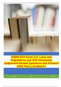 SHRM-SCP Exam U.S. Laws and Regulations and SCP Situational Judgement Review Questions and Answers 100% Pass | Graded A+