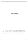 rHUM5.docx    Impact of Television Shows  HU200M5  Television has long been looked at as having a negative effect on a person's life rather than something good. In the article, You Are What You Watch? The Social Effects of TV, itstates that there is ne