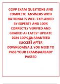 CCIFP EXAM QUESTIONS AND COMPLETE  ANSWERS WITH  RATIONALES WELL EXPLAINED BY EXPERTS AND 100% CORRECTLY VERIFIED AND GRADED A+ LATEST UPDATE 2024 100% GUARANTEED SUCCESS AFTER DOWNLOAD(ALL YOU NEED TO PASS YOUR EXAMS)ALREADY PASSED