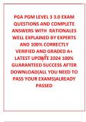 PGA PGM LEVEL 3 3.0 EXAM QUESTIONS AND COMPLETE  ANSWERS WITH  RATIONALES WELL EXPLAINED BY EXPERTS AND 100% CORRECTLY VERIFIED AND GRADED A+ LATEST UPDATE 2024 100% GUARANTEED SUCCESS AFTER DOWNLOAD(ALL YOU NEED TO PASS YOUR EXAMS)ALREADY PASSED