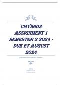 CMY2603 Assignment 1 Semester 2 2024 - DUE 27 August 2024