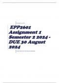 EPP2601 Assignment 1 Semester 2 2024 - DUE 30 August 2024