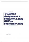 GGH2605 Assignment 2 Semester 2 2024 - DUE 10 September 2024