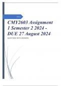 CMY2603 Assignment 1 Semester 2 2024 - DUE 27 August 2024