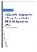 GGH2605 Assignment 2 Semester 2 2024 - DUE 10 September 2024