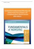 TEST BANK Fundamentals of Nursing (11TH) by Potter Perry| Complete Guide Chapter 1-50 Latest Test Bank 100% Veriﬁed Answers (NEW VERSION) PDF