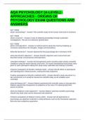 AQA PSYCHOLOGY (A-LEVEL) - APPROACHES - ORIGINS OF PSYCHOLOGY EXAM QUESTIONS AND ANSWERS