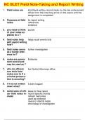 NC BLET Field Note-Taking and Report Writing