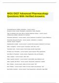 WGU D027 Advanced Pharmacology Questions With Verified Answers.