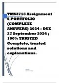 TMS3713 Assignment 5 PORTFOLIO (COMPLETE ANSWERS) 2024 - DUE 27 September 2024 ; 100% TRUSTED Complete, trusted solutions and explanations.