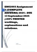 ENG2603 Assignment 3 (COMPLETE ANSWERS) 2024 - DUE 13 September 2024 ;100% TRUSTED workings, explanations and solutions.