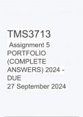 TMS3713 Assignment 5 PORTFOLIO (COMPLETE ANSWERS) 2024 - DUE 27 September 2024