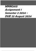 MNM2615 Assignment 1 Semester 2 2024 - DUE 23 August 2024