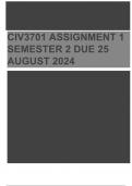 CIV3701 Assignment 1 Semester 2 2024 - DUE 25 August 2024 LATEST