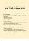 Pathophysiology - BIOD 331 - Module 1 Exam. Verified Questions and Answers