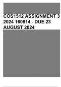 COS1512 Assignment 3 2024 (160814) - DUE 23 August 2024