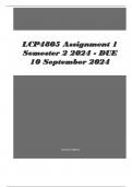 LCP4805 Assignment 1 Semester 2 2024 - DUE 10 September 2024