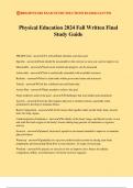 Physical Education 2024 Fall Written Final Study Guide