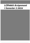 LCR4803 Assignment 1 (COMPLETE ANSWERS) Semester 2 2024 - DUE August 2024