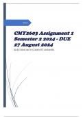 CMY2603 Assignment 1 Semester 2 2024 - DUE 27 August 2024