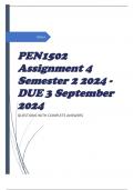 PEN1502 Assignment 4 Semester 2 2024 - DUE 3 September 2024