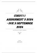 COS3711 ASSIGNMENT 3 2024 - DUE 9 SEPTEMBER 2024  Questions & answers with complete solutions