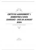 CMY3705 Assignment 1 Semester 2 2024 (238598) - DUE 23 August 2024 LATEST Questions & answers with complete solutions