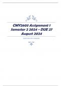 CMY2603 Assignment 1 Semester 2 2024 - DUE 27 August 2024