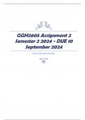 GGH2605 Assignment 2 Semester 2 2024 - DUE 10 September 2024