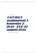 CMY2603 Assignment 1 Semester 2 2024 - DUE 27 August 2024