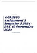 GGH2605 Assignment 2 Semester 2 2024 - DUE 10 September 2024