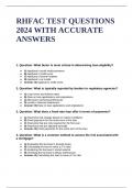 RHFAC TEST QUESTIONS 2024 WITH ACCURATE ANSWERS