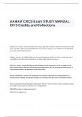 AAHAM CRCS Exam STUDY  QUESTIONS AND ANSWERS- CH 5 Credits and Collections