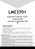 LME3701 Assignment 3 PORTFOLIO (RESEARCH ANSWERS) Semester 2 2024 - DISTINCTION GUARANTEED