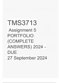 TMS3713 Assignment 5 PORTFOLIO (COMPLETE ANSWERS) 2024 - DUE 27 September 2024