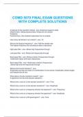 COMD 5070 - FINAL EXAM QUESTIONS WITH COMPLETE SOLUTIONS