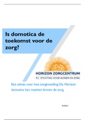 Domotica in de zorg - rapporteren