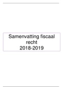 Samenvatting Fiscaal recht