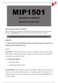 MIP1501 Assignment 4 (Detailed Answers) Semester - Due 18 August 2024